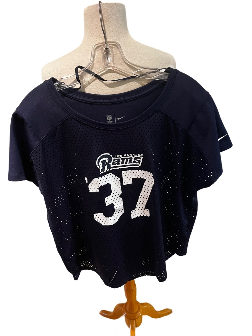 NEW Nike Men's NFL LA Rams Quentin Lake #37 Blue & White Mesh Football Jersey